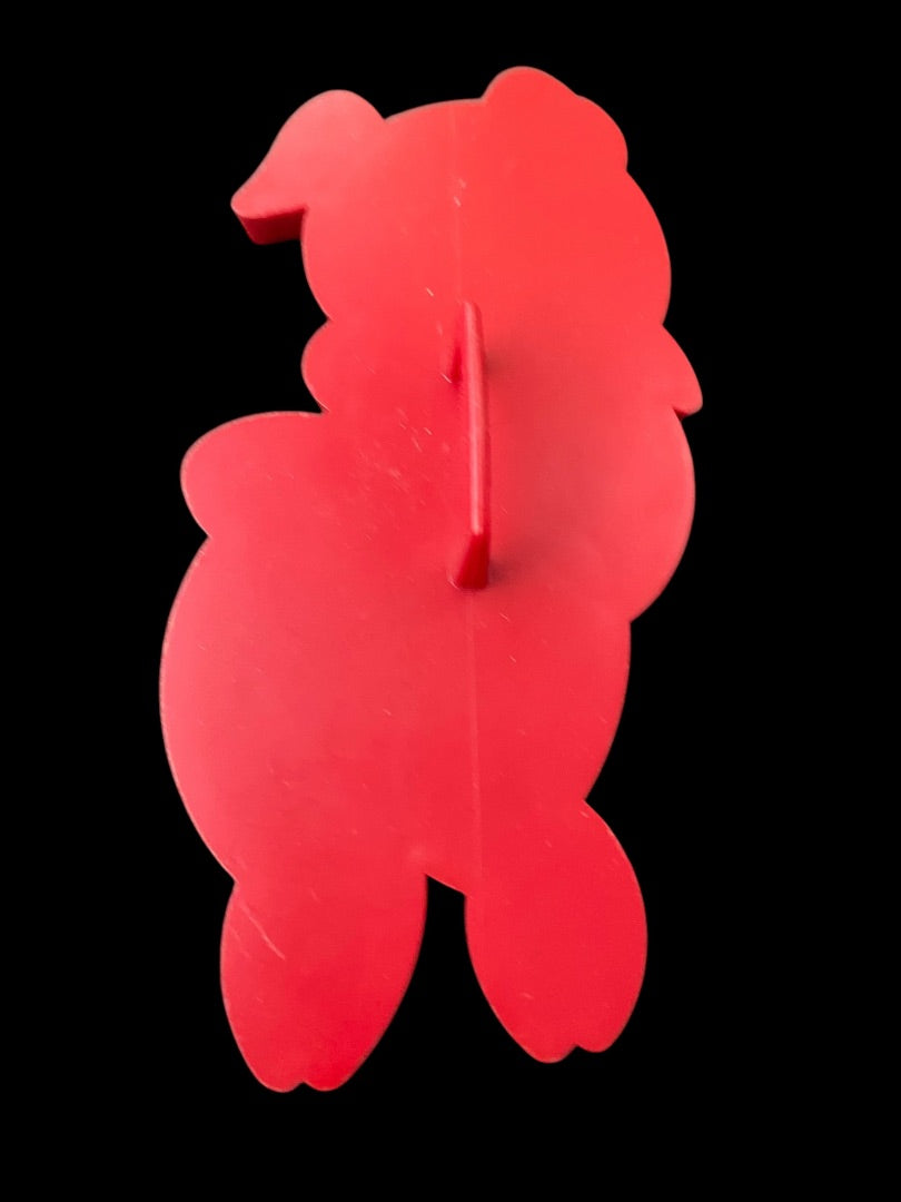 Tupperware 1970s Red Plastic Cookie Cutter USA Porky Pig Figure