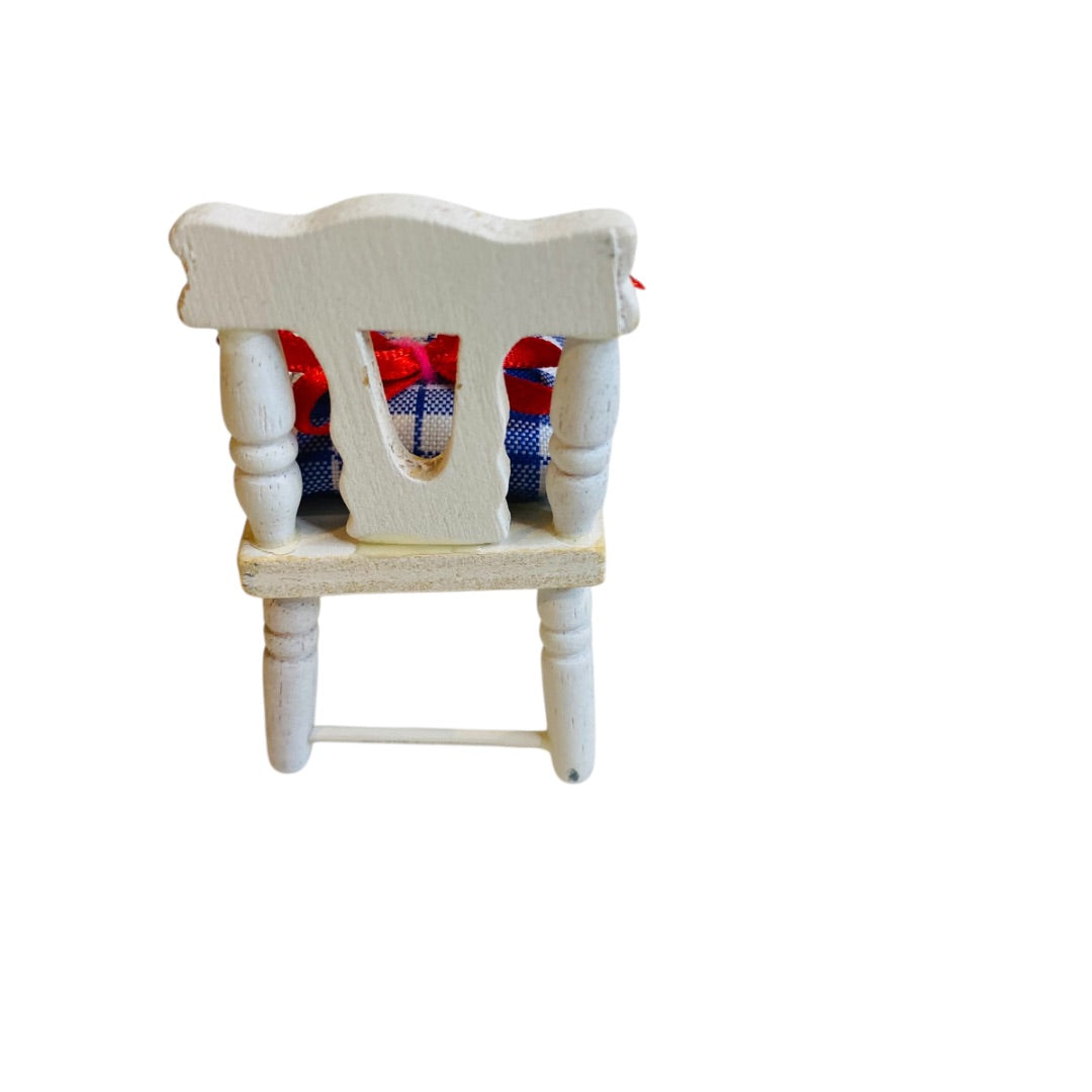 1980s Miniature Dollhouse Painted Wooden Side Chair Dining Country Kitchen