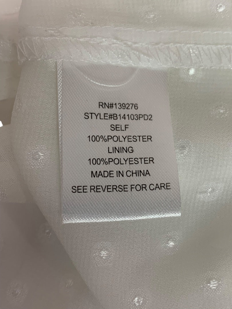 Large Black Rainn Womens Sheer White Sleeveless Blouse Lace