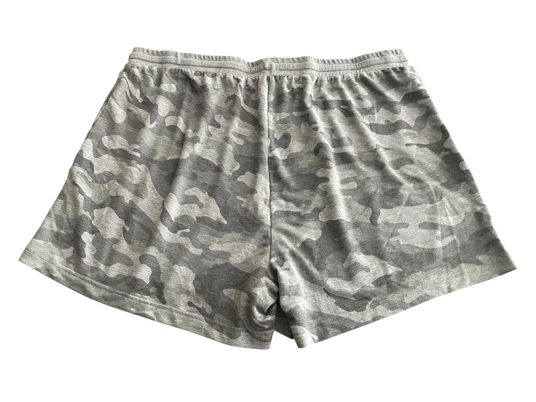 3X June & Delancey Elastic Waist Drawstring Shorts Gray Camoflauge Womens