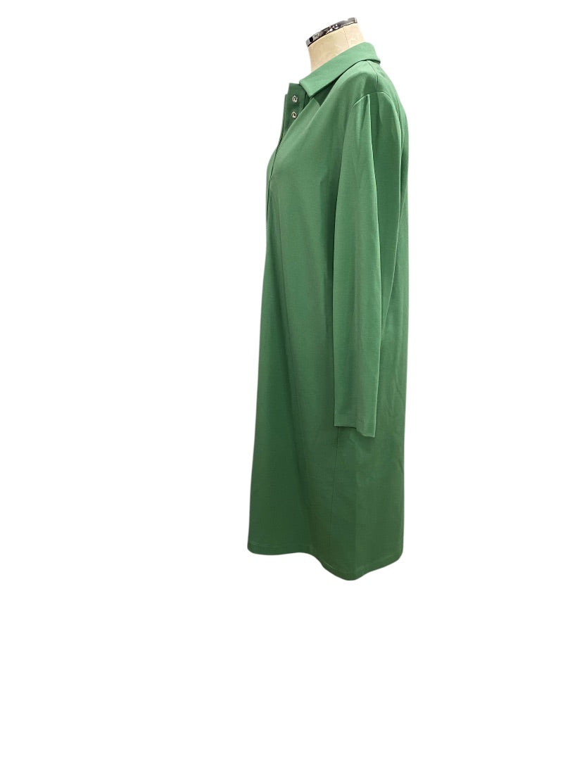 Large Lafayette 148 New Jade Ponte Knit Collared Dress Pockets