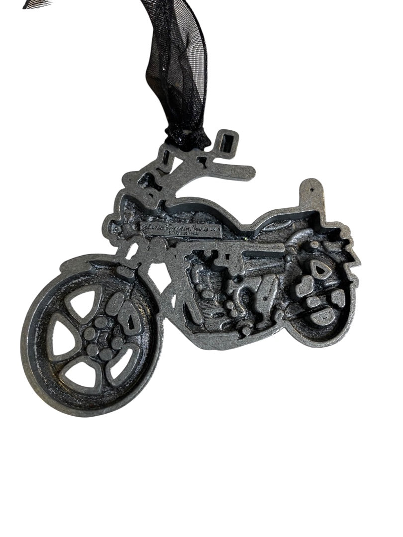 2008 Gloria Duchin Pewter Motorcycle Christmas Ornament 2.6"L