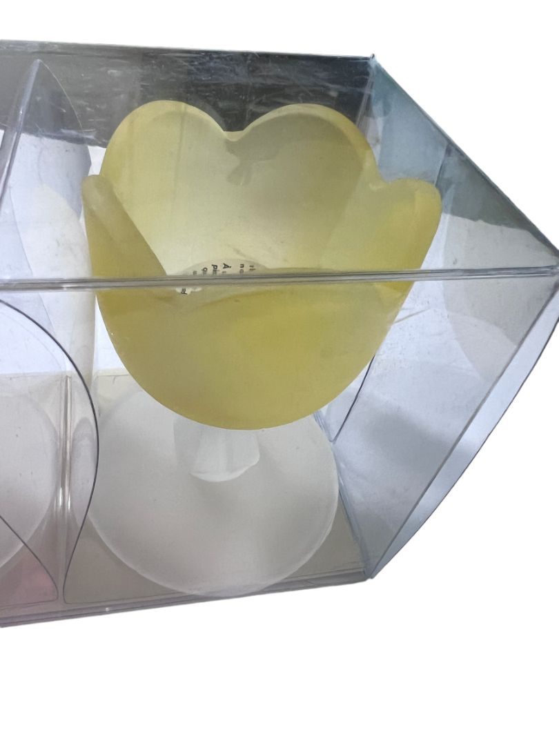 Pier 1 Imports Satin Glass Tulip Pedestal Tea Light Candle Holders Set of 4 3.5" NEW