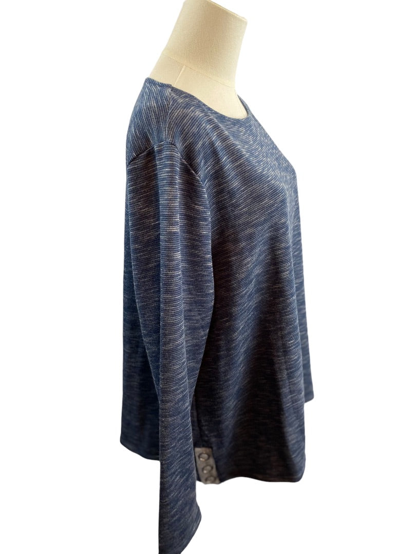 XL Weekends by Chico's Women's Blue Round Neck Casual Pullover Shirt
