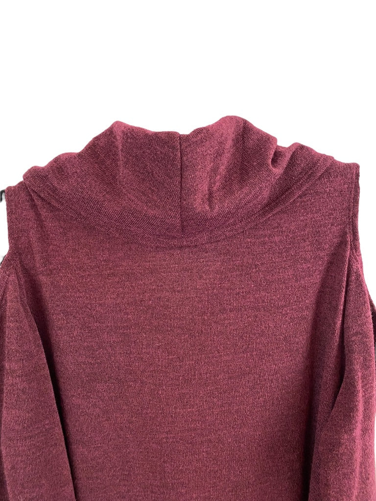 1X Attitudes by Renee Women's Cold Shoulder Cowl Neck Sweater Eggplant