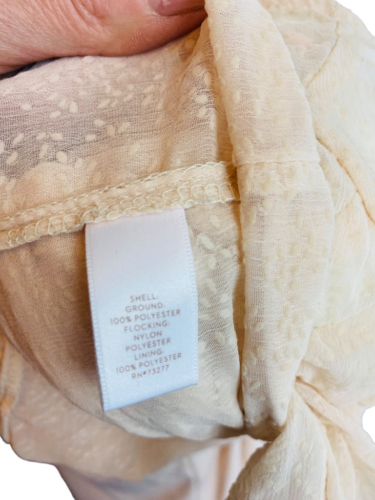 XS Lauren Conrad Women's Blush Pink Sheer Flocked Blouse and Camisole