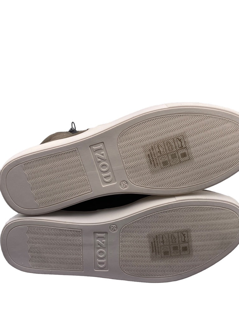 Size 8.5 Izod Women's New Mila Zip Sneaker Boot Gray Faux Suede Memory Foam