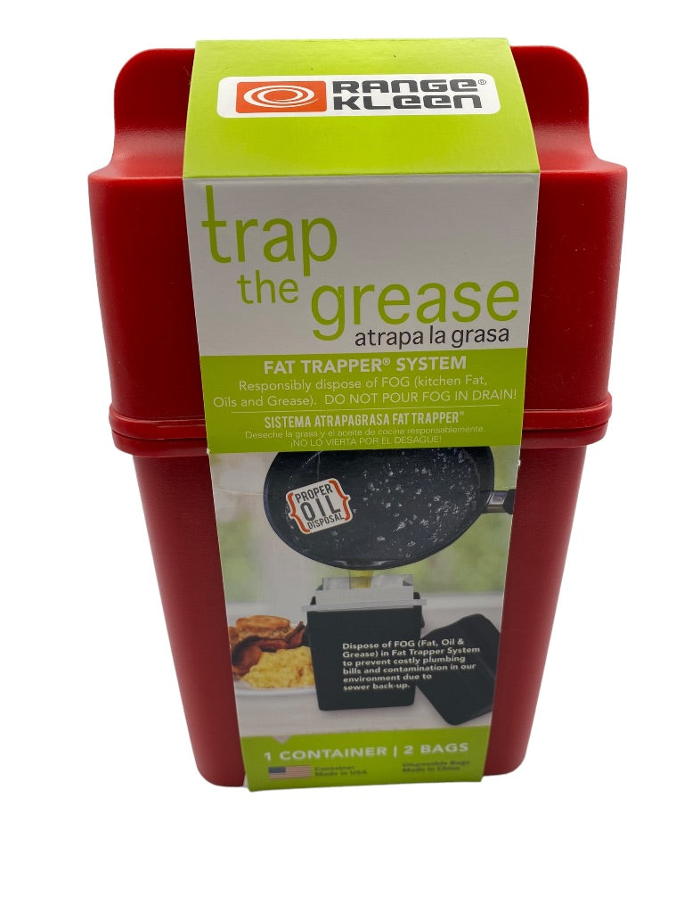 Range Kleen Fat Trapper Starter Kit With 2 Bags Red Lid Easy Disposal New