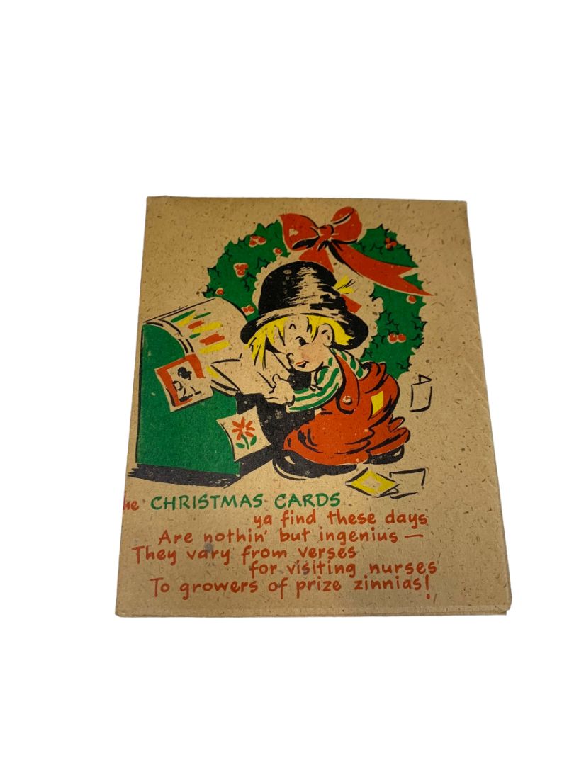 Vintage American Greeting Little Joe Christmas Card Unfolding Large 9315 Cleveland