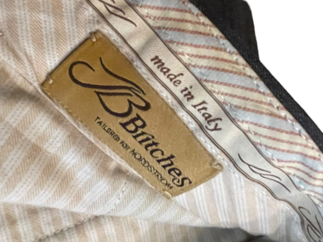 Size 40R JB Britches Nordsrom Mens Cuffed Pleated Winston Dress Pants Worsted Wool Mid Gray Italy