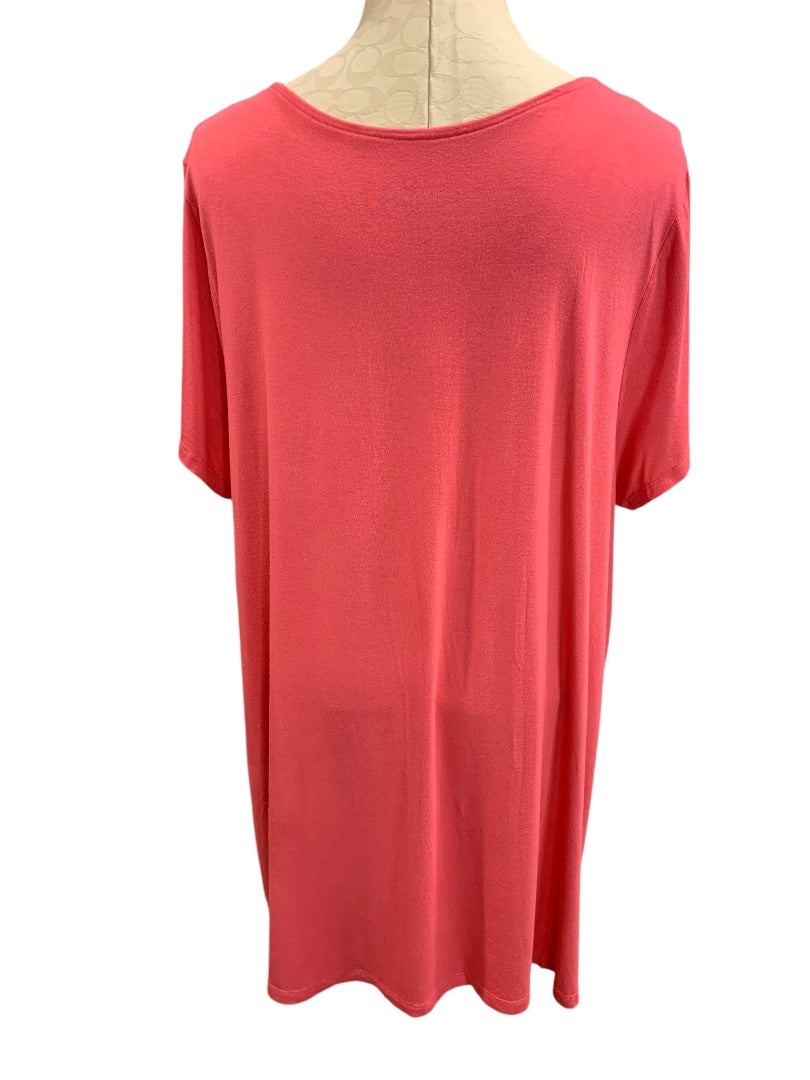 3X Torrid Super Soft Knits Hot Pink Womens Tshirt Cut Out Neckline Detail