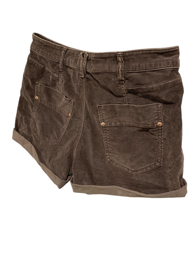 Size 27 We The Free People Womens Brown Corduroy Cuffed Shorts Buttonfly