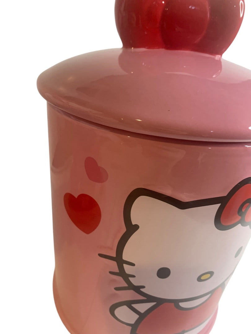 Hello Kitty Ceramic Cookie Jar Canister Pink Sanrio 2012