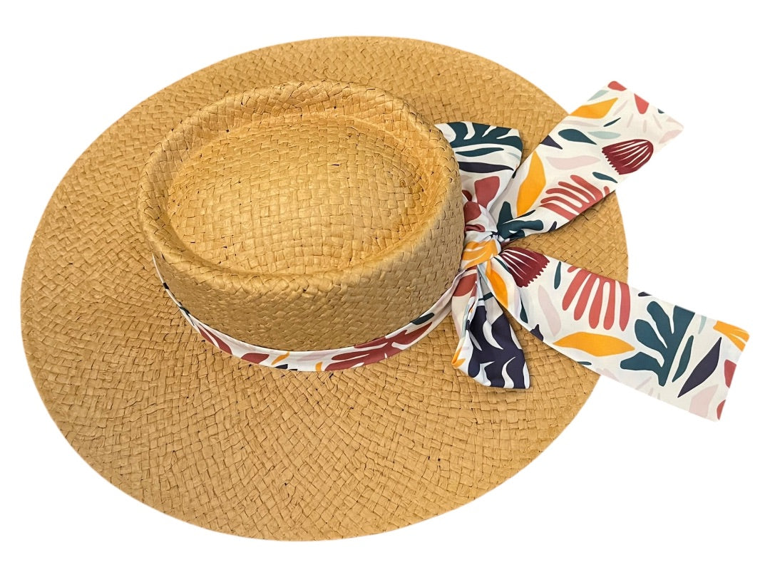 One Size Womens Gyal Bashy Adjustable Band Straw Hat Wide Brim