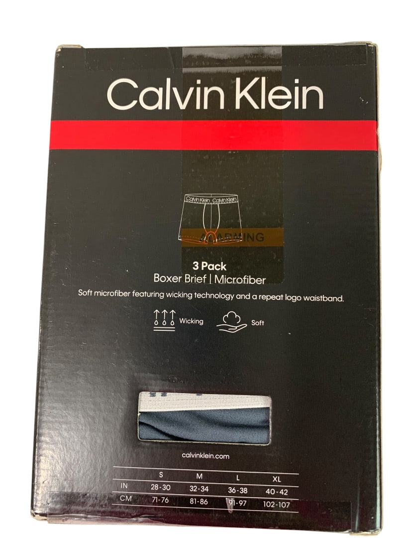 Medium Calvin Klein Mens New 3 Pack Boxer Briefs Microfiber