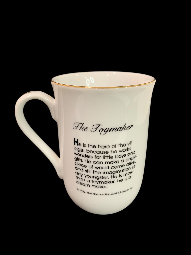 1982 Norman Rockwell Museum Collection Mug Gold Trim "The Toymaker"