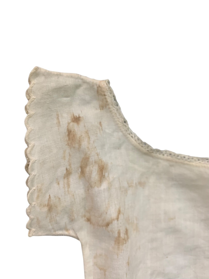 Antique Victorian Girls Undershirt Muslin Button Back 1800s