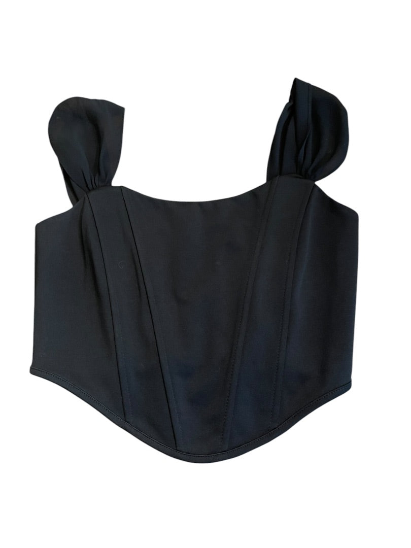 Small Altar'd State Crop Top Corset Boning Back Zipper Black