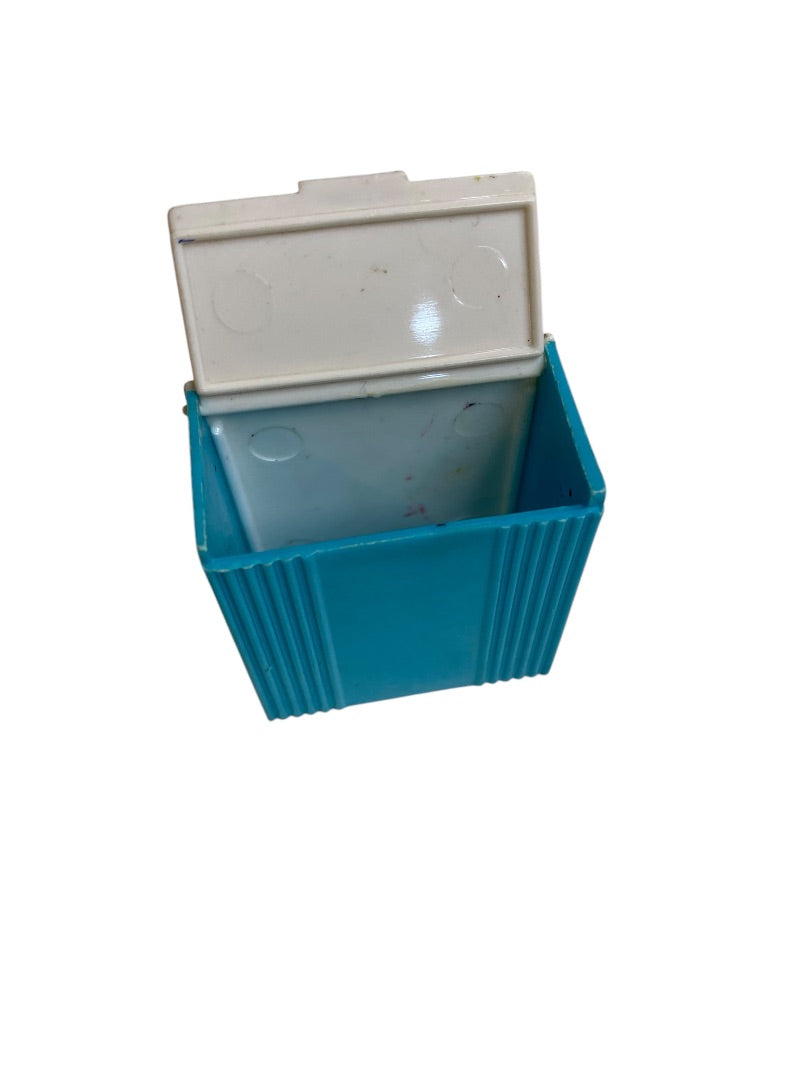 1950s Plasco Miniature Dollhouse Hamper Bathroom 1:18 Scale Teal Aqua