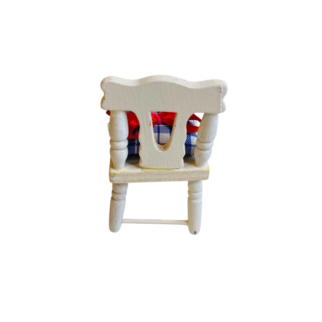 1980s Miniature Dollhouse Painted Wooden Side Chair Dining Country Kitchen