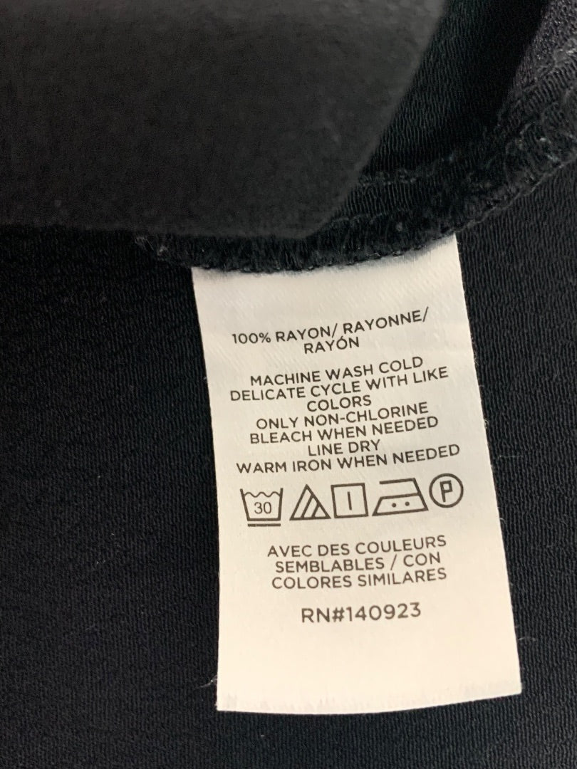 Size 4P Loft Petites Womens Black Lightweight Side Zip A-Line Skirt