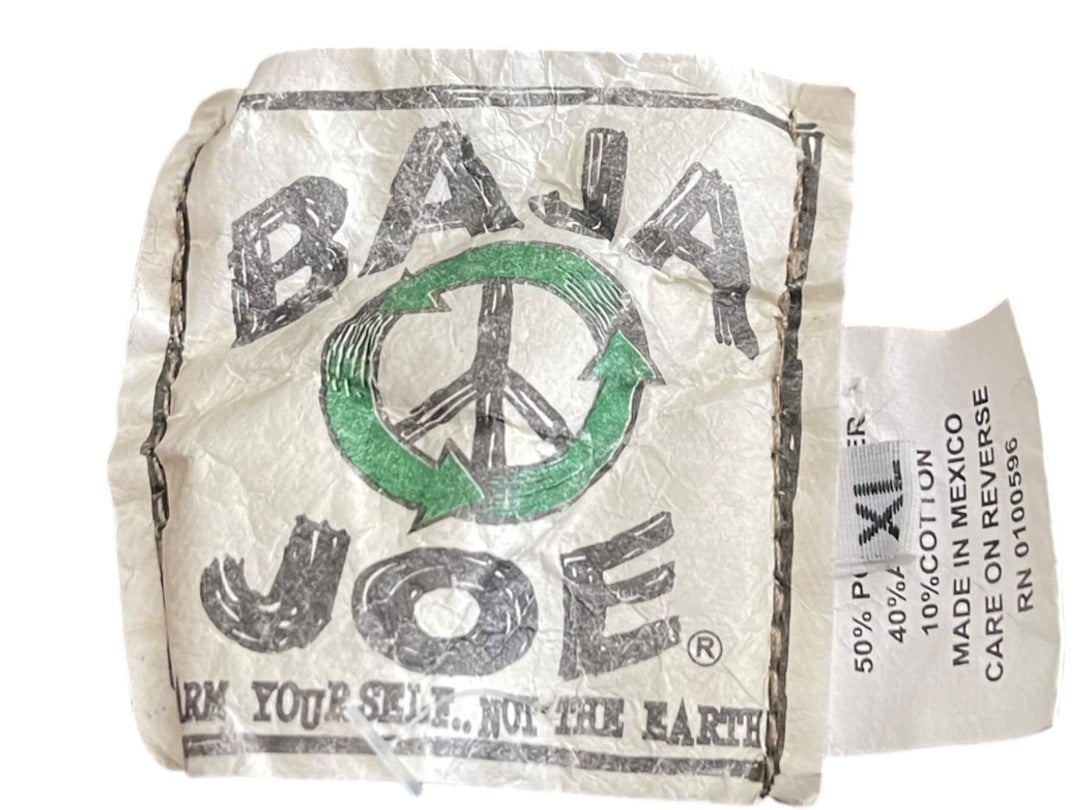 XL Baja Joe Warm Yourself Not the Earth Striped Rasta Hippie Hoodie Pocket