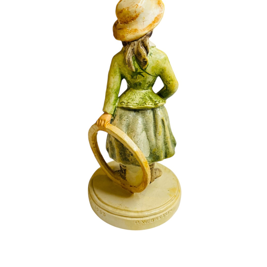 Sebastian Miniatures Figurine Games in Springtime Signed 4 Inch