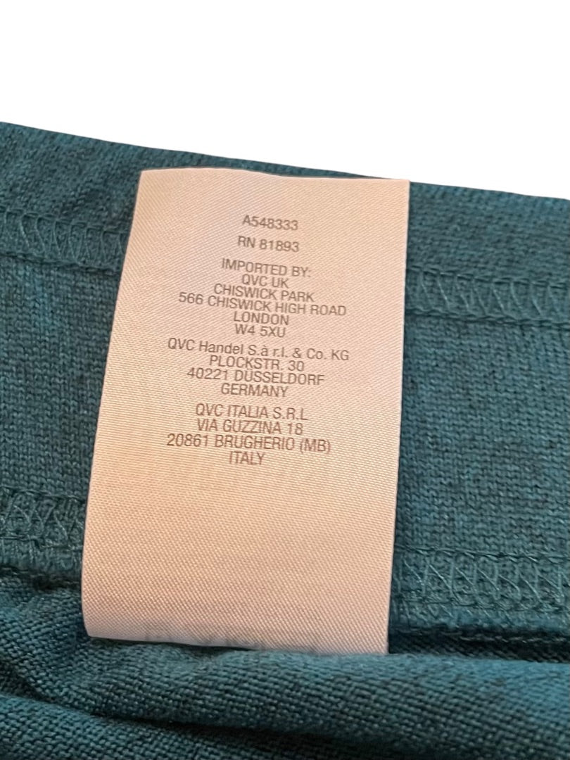 5X Sport Savvy Elastic Waist Loose Fit Knit Pants Pockets Teal