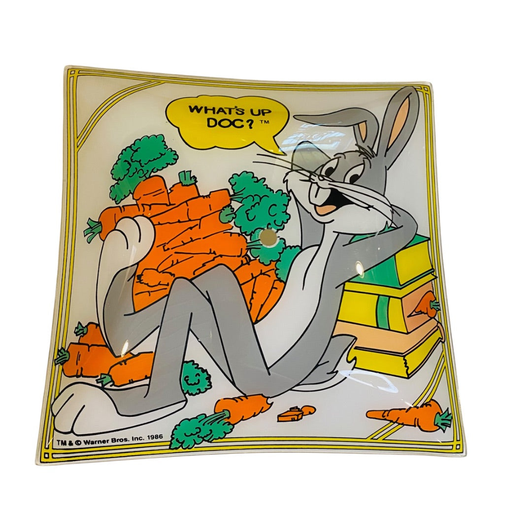 1986 Warner Bros. Bugs Bunny What’s Up Doc? Cartoon Glass Ceiling Light Shade