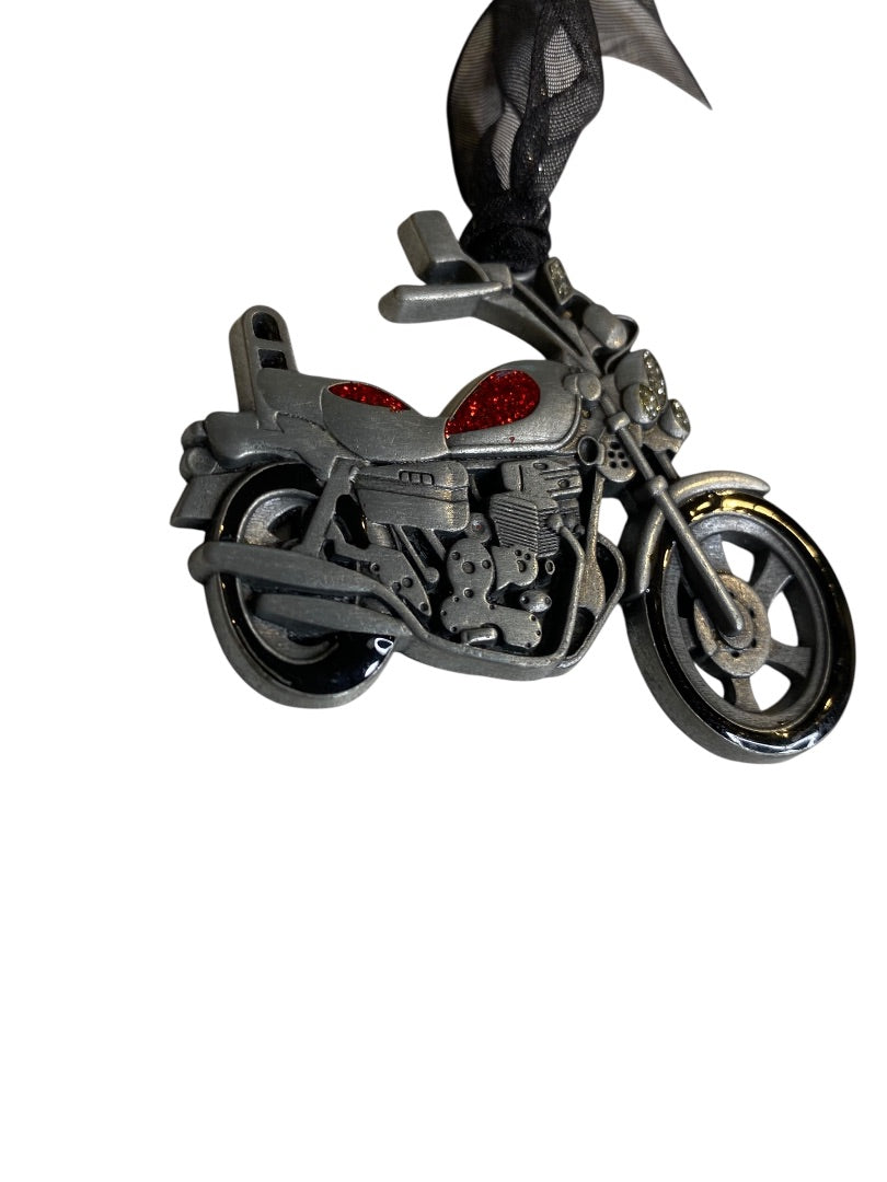 2008 Gloria Duchin Pewter Motorcycle Christmas Ornament 2.6"L