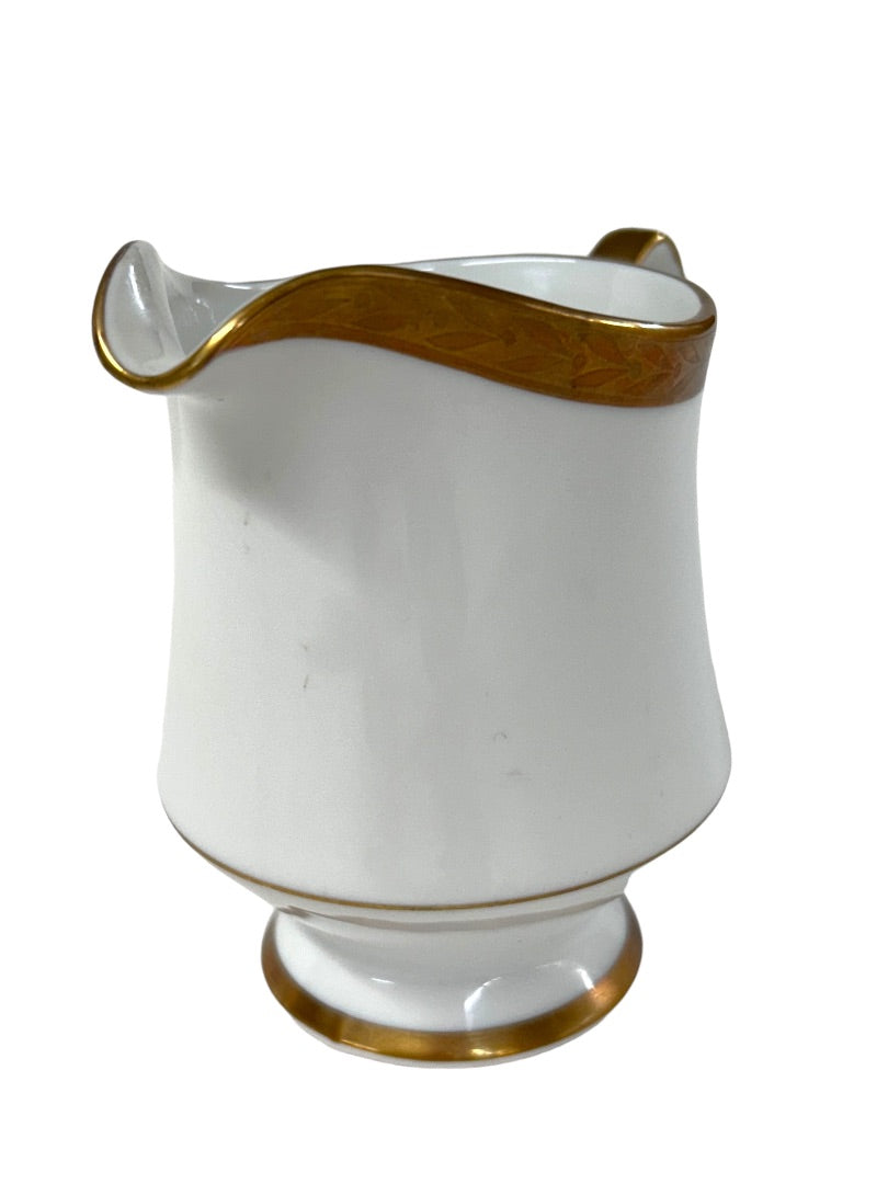 Sango Royalty Pattern White Gold Trim Leaf Creamer 1970s