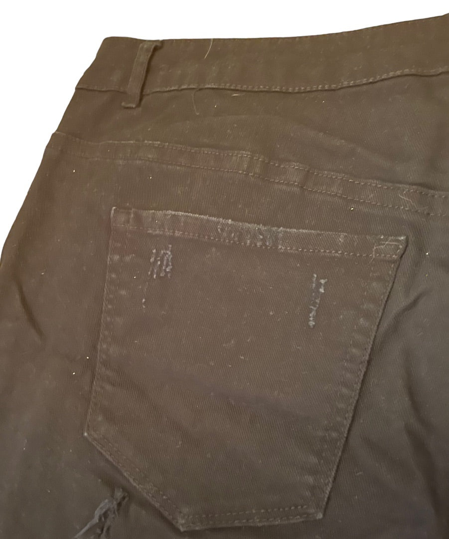 Size 24 Lane Bryant Shorts Black Denim Distressed Shorts Pockets Jeans Plus Size