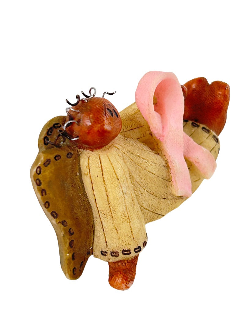 Honey and Me Breast Cancer Pin 2005 Brooch Primitive Style 1 3/4"