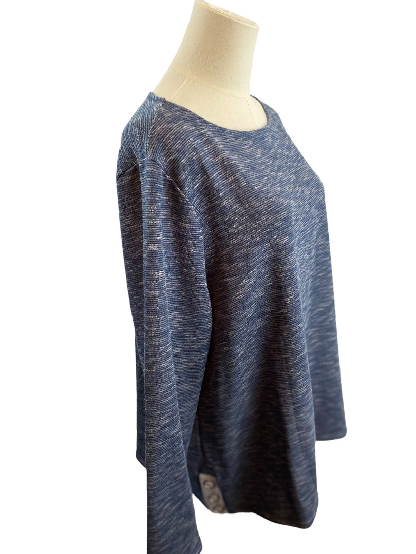 XL Weekends by Chico's Women's Blue Round Neck Casual Pullover Shirt