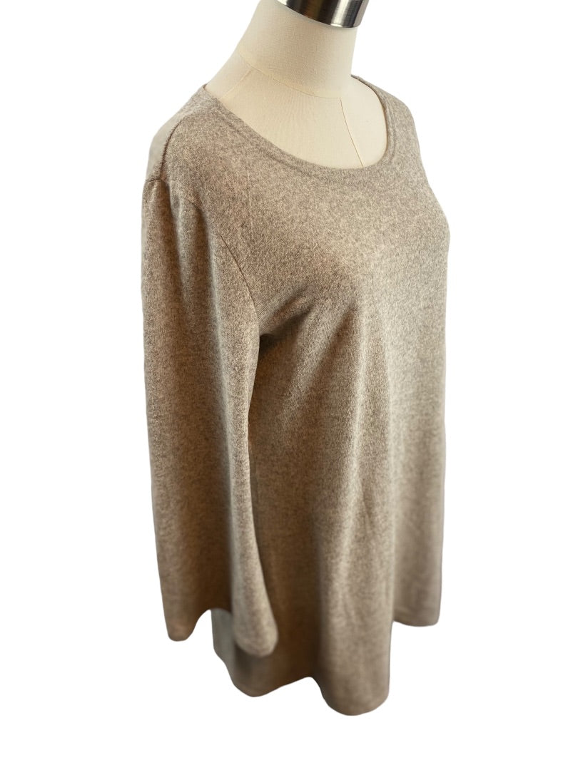 1XL Women's Pullover Tunic Sweater Heathered Gray Long Unbranded