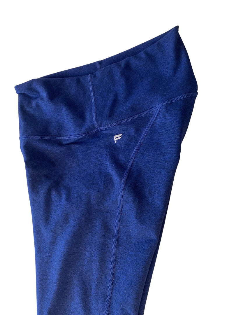 XS Womens Blue Black Leggings Athletic Wear 24" Inseam Crop Capri