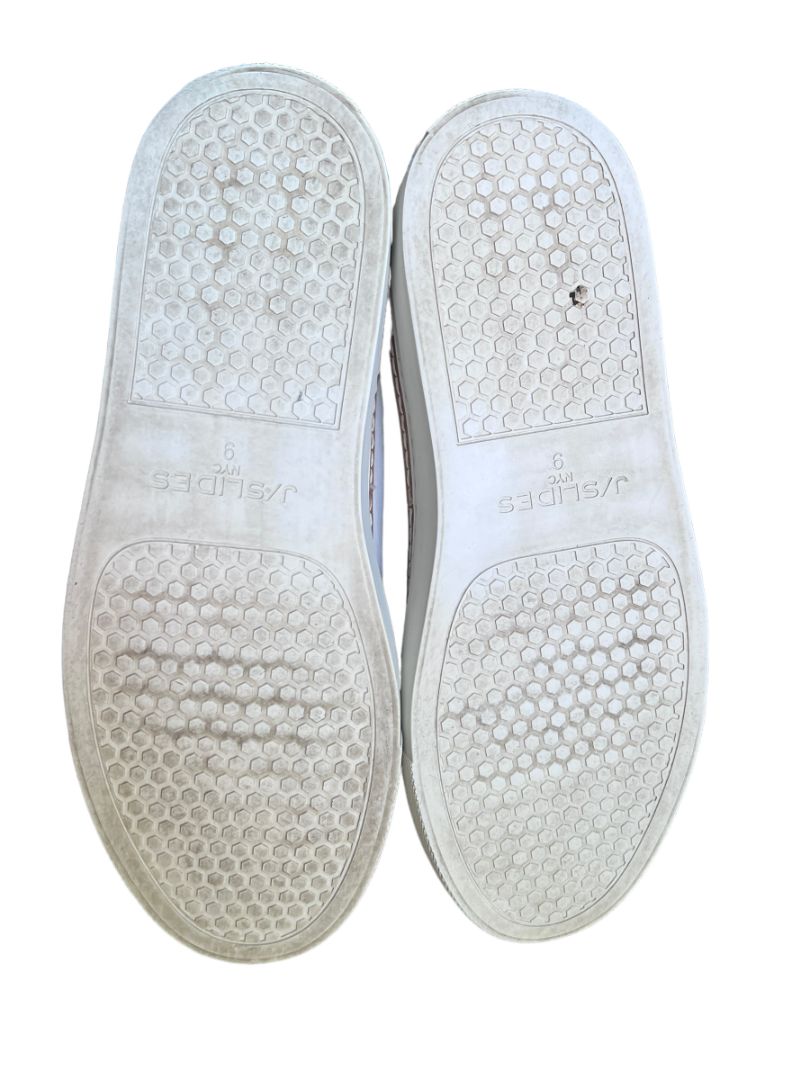 Size 9 JSlides Women's LUCKI Lace-up Round toe Platform Sneaker White Leather