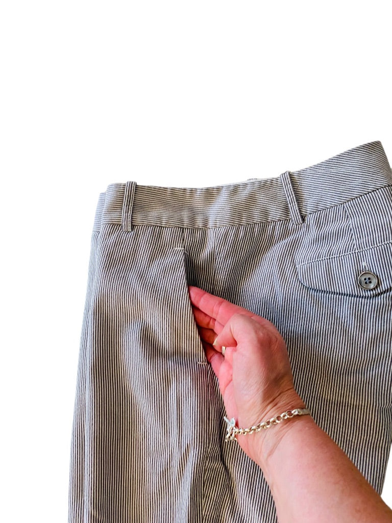 Size 0 The Limited Womens Seersucker Crop Dress Pants