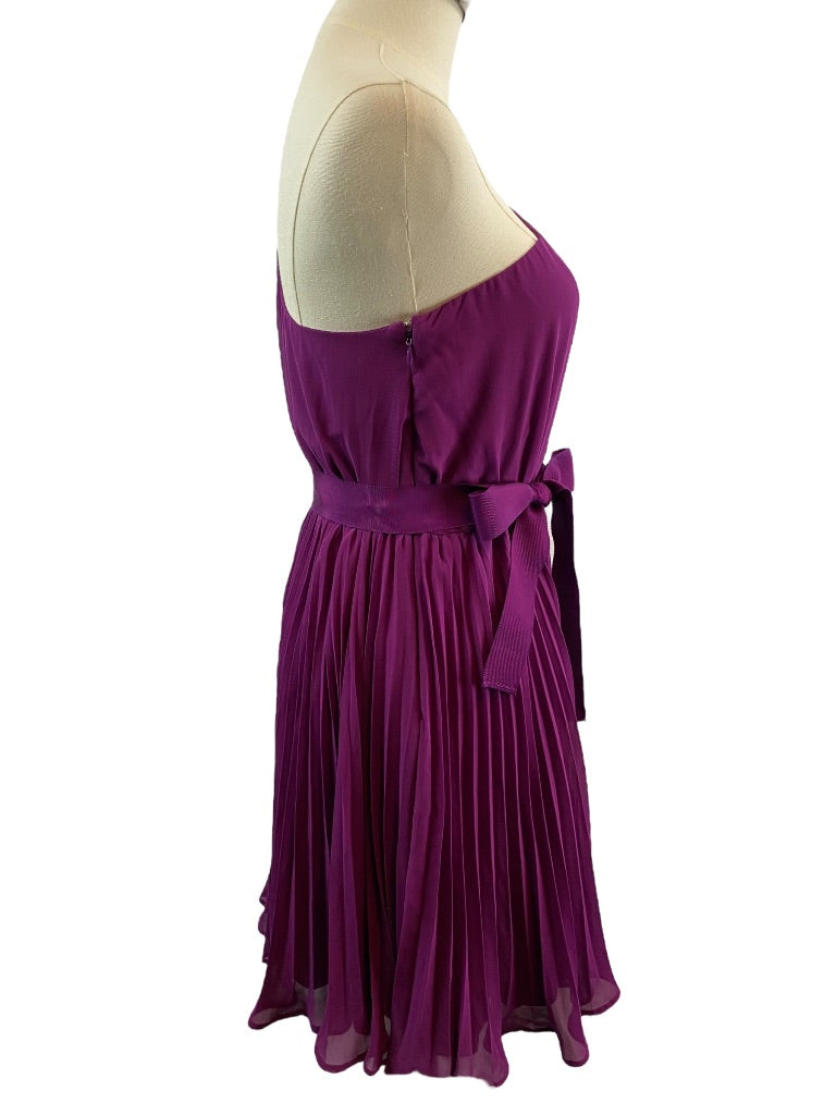 Size 2 The Limited Women's Purple Pleated One Shoulder Sleeveless Ribbon Belt