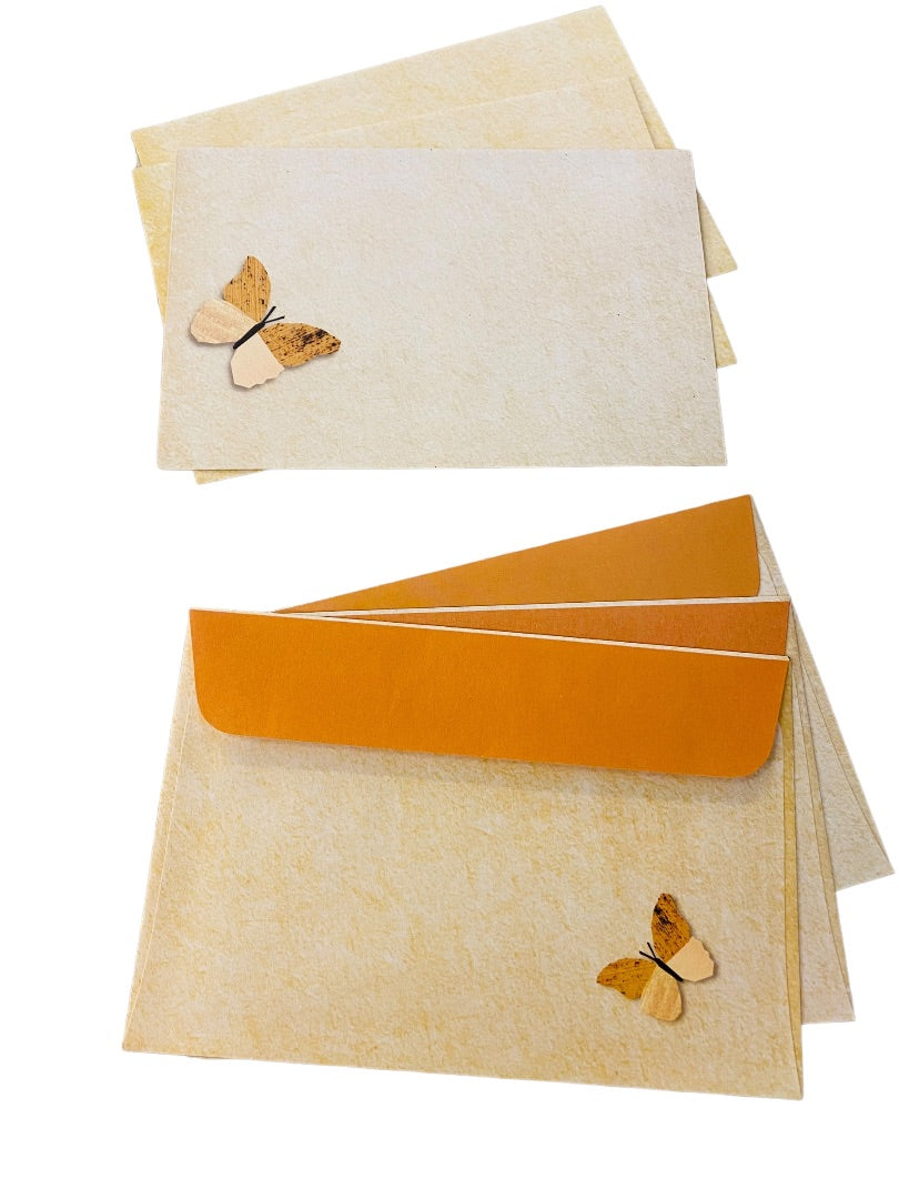 12 New Blank Inside Notecard and Envelope 6" x4" 2 Different Patterns