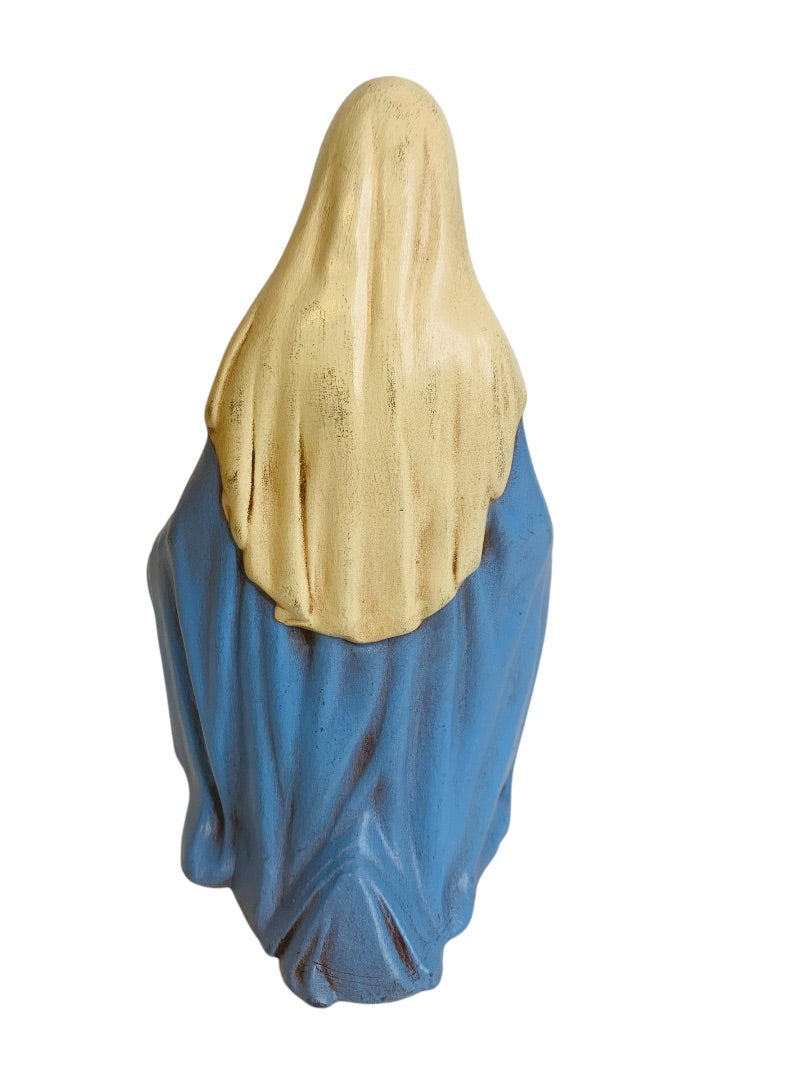 Handpainted Ceramic 1980s Nativity Figurine Mary Kneeling Christmas 7"h