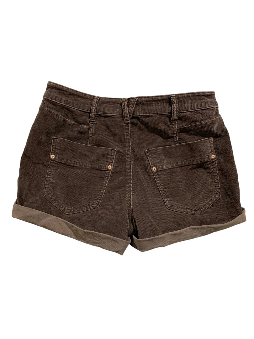 Size 27 We The Free People Womens Brown Corduroy Cuffed Shorts Buttonfly