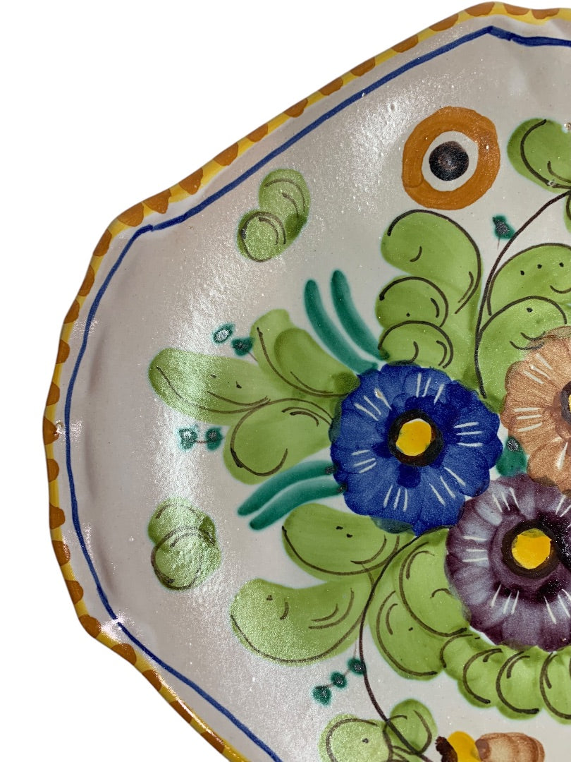 Solimene Vietri Midcentury Floral A63 Plate Italy Pottery 9 Inch