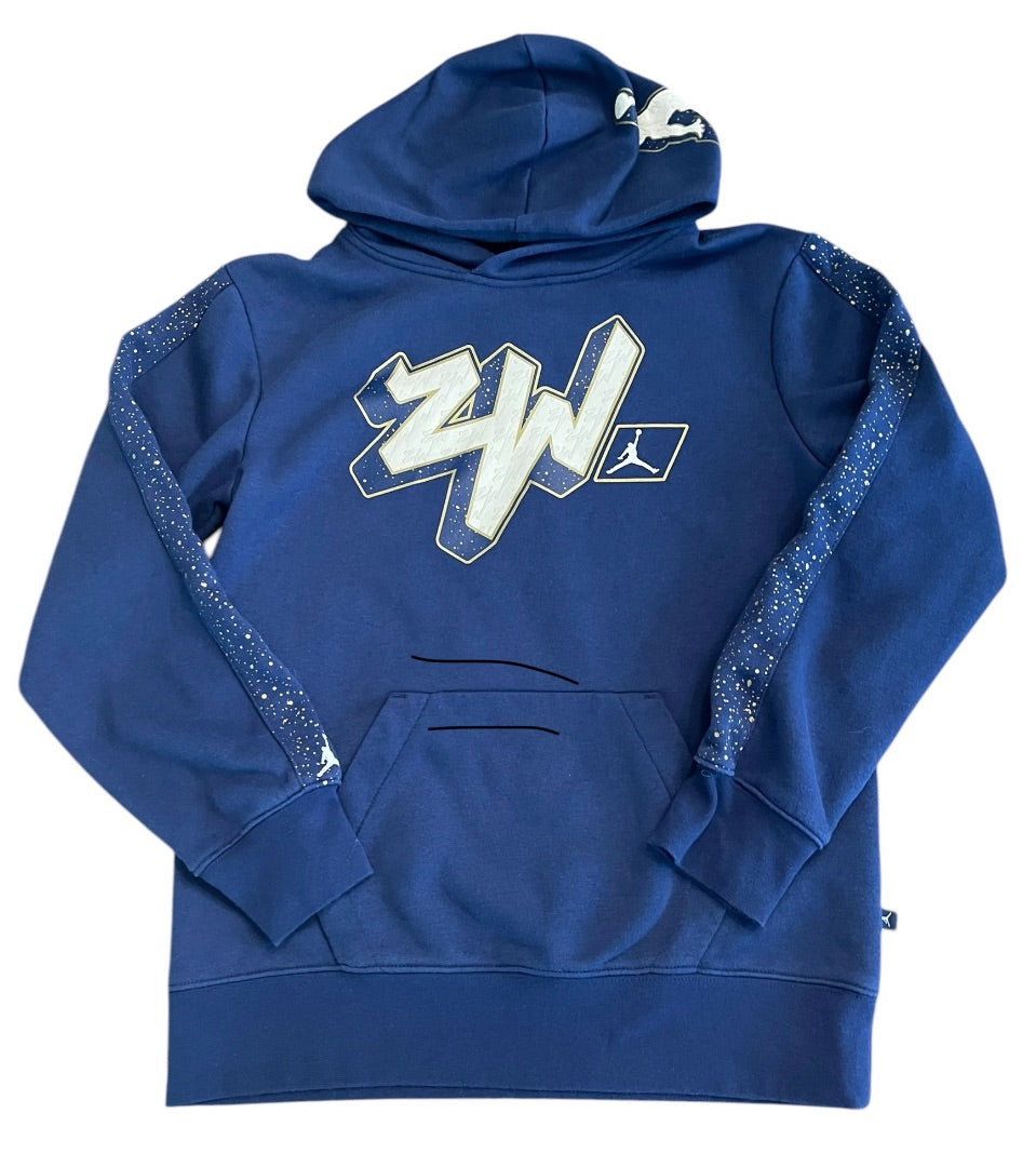 Large (12-13 Years) Air Jordan Nike Zion Pullover Hoodie Blue Youth