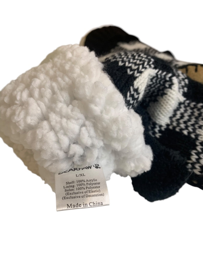 L/XL Bear Paw Womens Fleece Lined Slippers Buffalo Plaid Mid-Calf