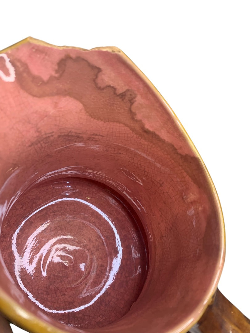 Wardle Signed Antique Majolica 7 Inch Pitcher Seashell Vibrant