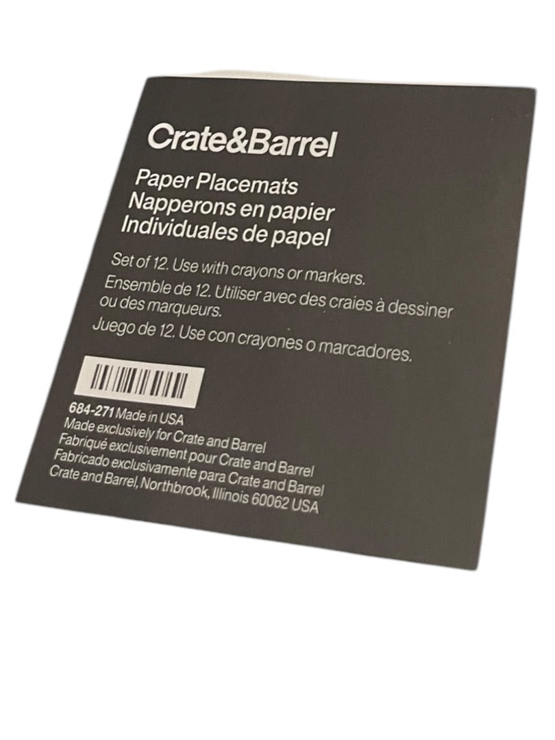 Set of 2 Crate & Barrel Set of 12 Paper Placemats Candy Design New