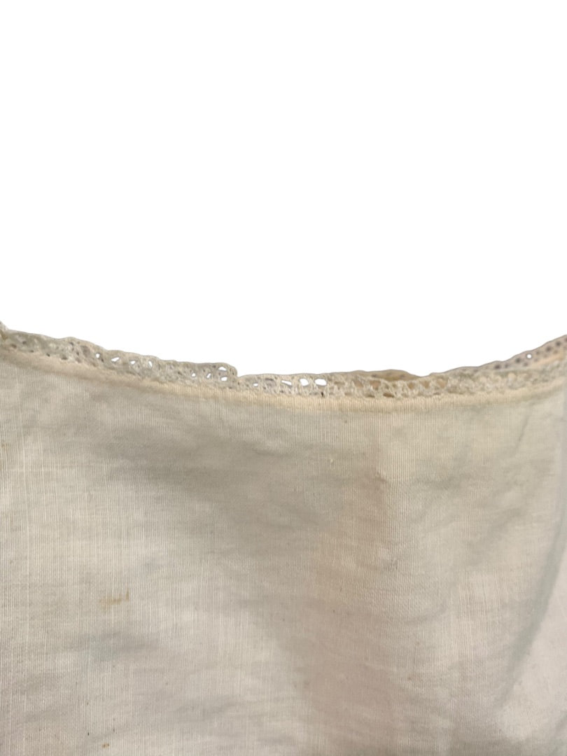 Antique Victorian Girls Undershirt Muslin Button Back 1800s