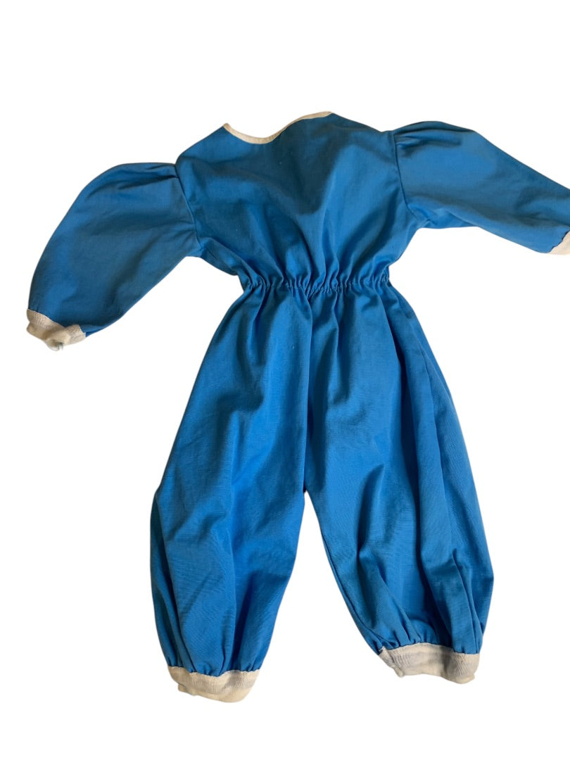Vintage Doll Jumpsuit for 18 Inch Blue Romper Cat Patch