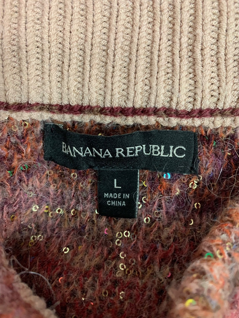 Large Banana Republic Womens Wool Alpaca Blend Sequin Sweater